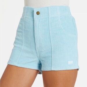 Powder Blue 70s Vintage Inspired Corduroy Cotton Hammies Shorts NWT Size 28